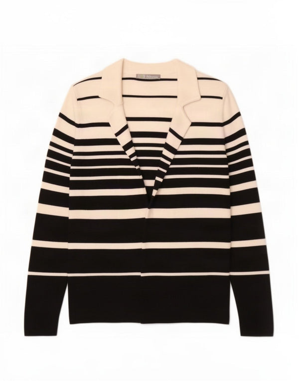 Marks & Spencer Suéter tipo cárdigan abierto para mujer UK 10 Small Black Stripes