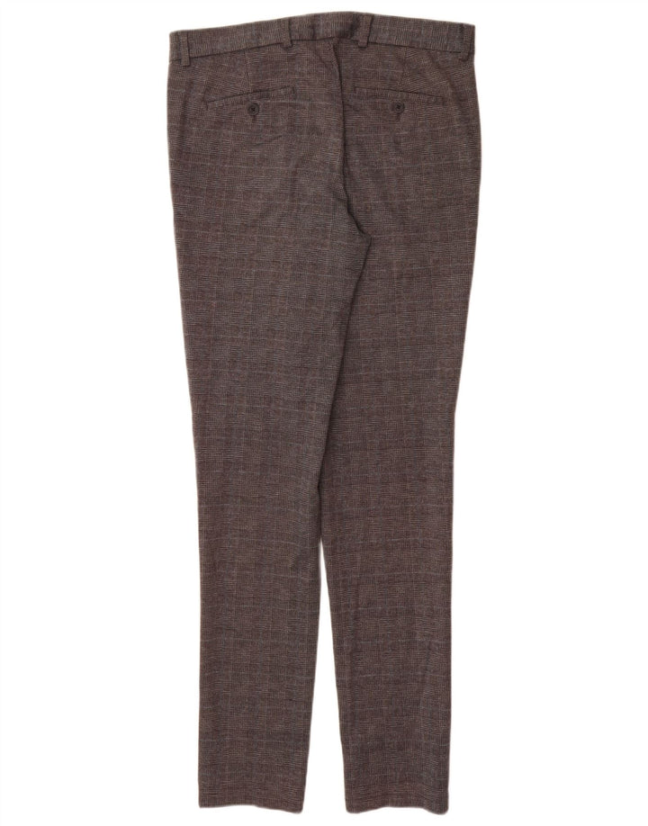 Jack & Jones Mens Slim Chino Trousers W32 L34 Grey Houndstooth Polyester