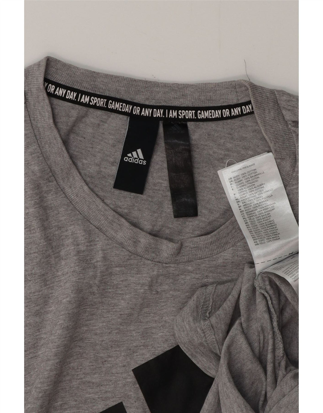 ADIDAS Mens Graphic T-Shirt Top Small Grey Cotton