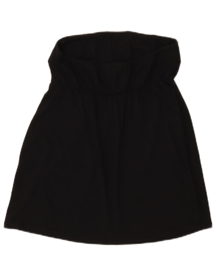 Benetton Womens Crop Strapless Top UK 8 Small Black