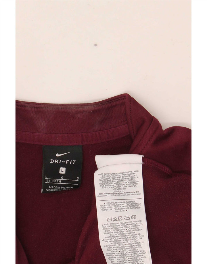 Nike Boys Dri Fit Grafisk Pullover Træningsdragt Top 12-13 år Large Burgundy
