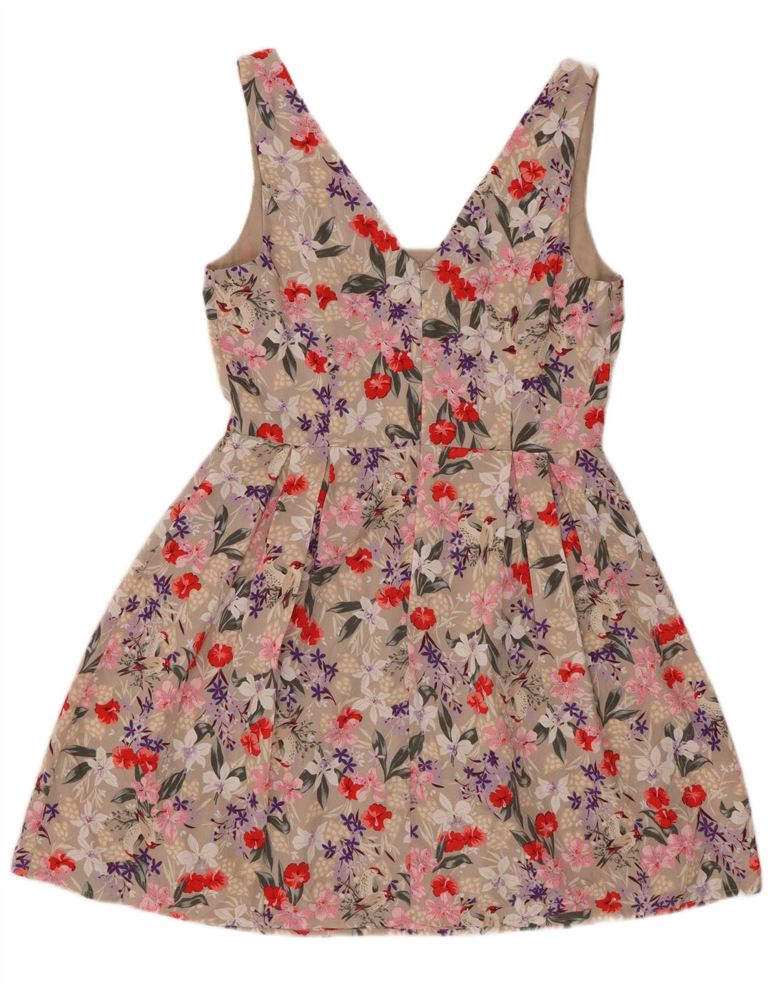 Oasis Womens Sundress UK 12 Medium Beige Floral Polyester