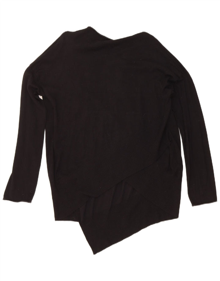 Zara Womens Open Cardigan Sweater UK 14 Medium Black Viscose