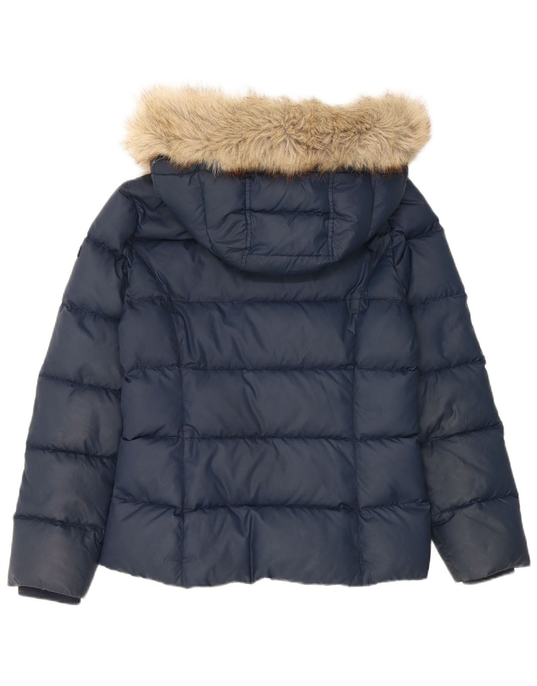 Tommy Hilfiger Girls Hooded Padded Jacket 15-16 Years Blue Polyester