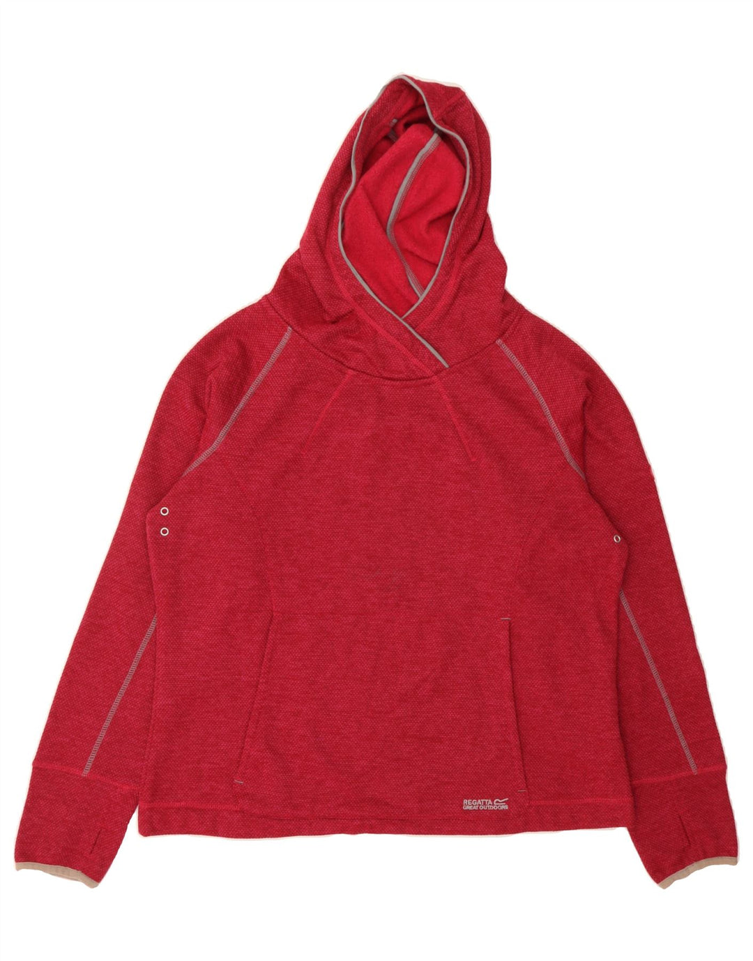 REGATTA Womens Hoodie Jumper UK 12 Medium Red Spotted Vintage Regatta and Second-Hand Regatta from Messina Hembry 