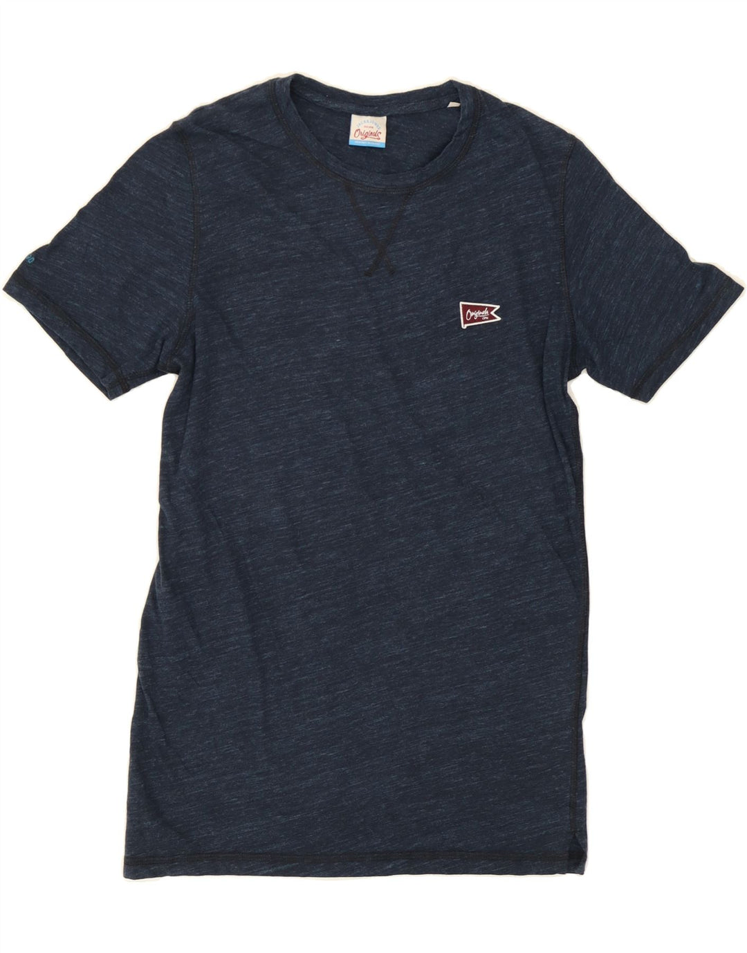 JACK & JONES Mens T-Shirt Top Medium Navy Blue Flecked Cotton Vintage Jack & Jones and Second-Hand Jack & Jones from Messina Hembry 
