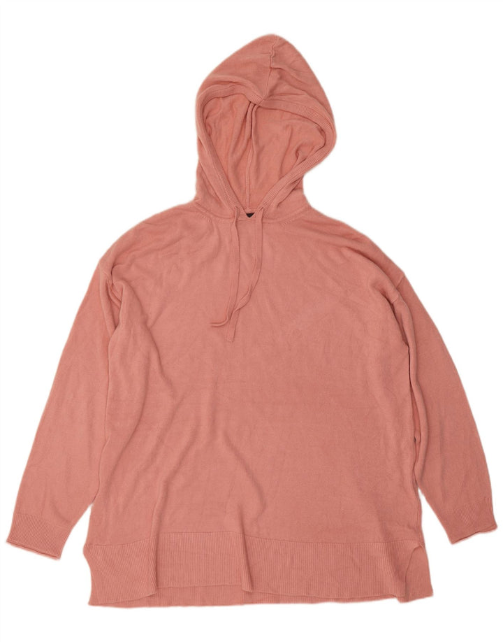 Marks & Spencer Womens Hooded Oversized Jumper Sweater UK 16 Large Pink