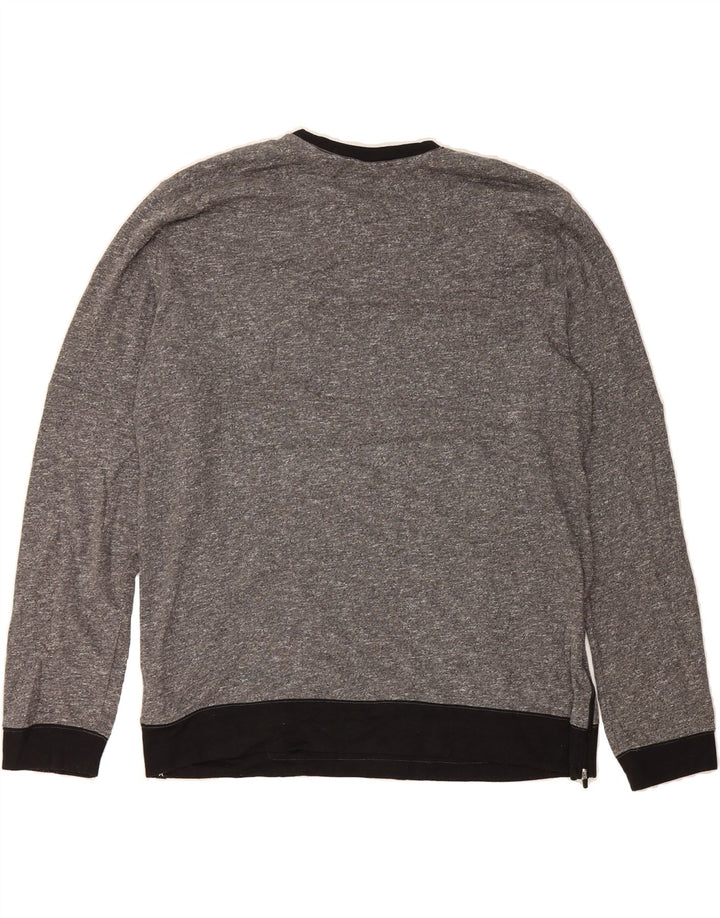 HURLEY Mens Sweatshirt Jumper XL Grey Flecked Polyester Vintage Hurley and Second-Hand Hurley from Messina Hembry 