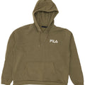 Fila Pull à capuche surdimensionné pour femme UK 14 Kaki moyen Polyester