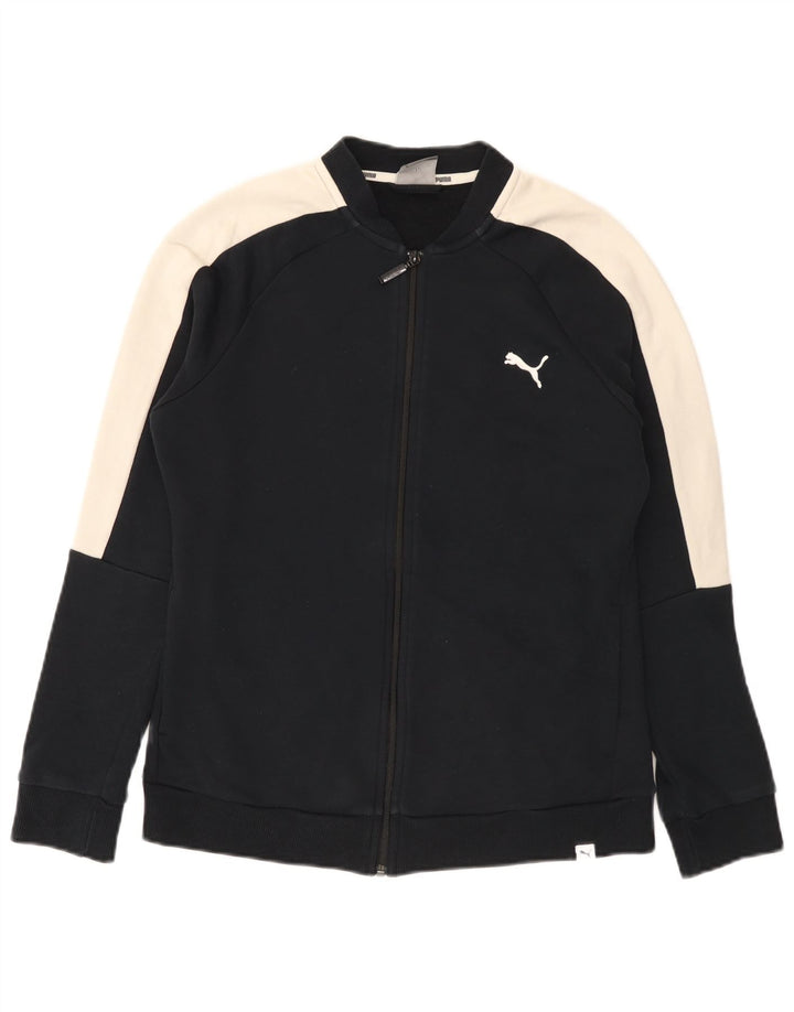 Puma Womens Tracksuit Top Jacket UK 14 Medium Black Colourblock Cotton