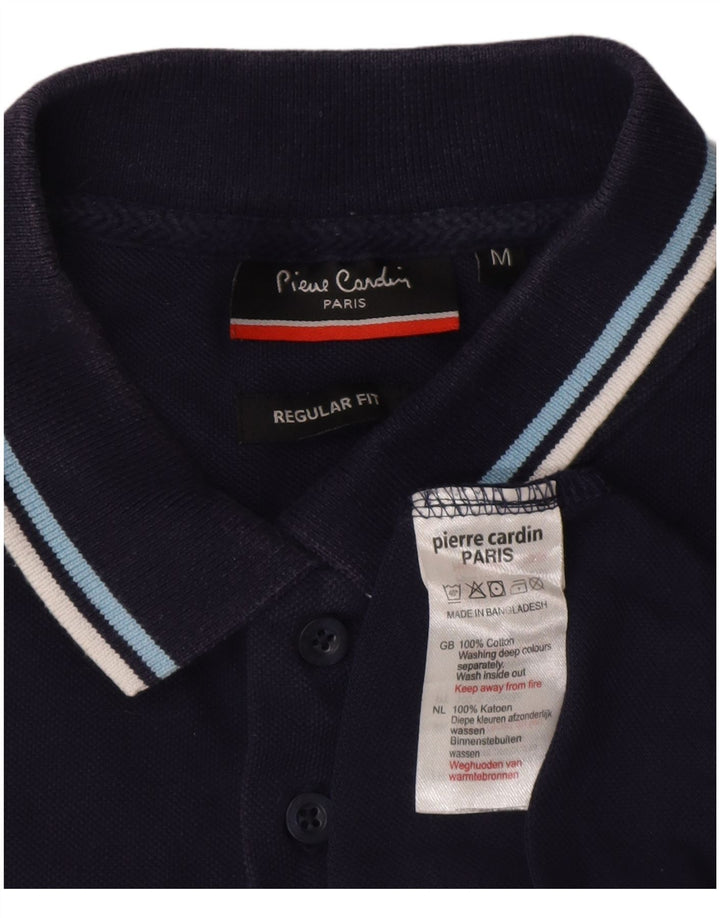Pierre Cardin Mens Regular Fit Polo Shirt Medium Navy Blue Cotton