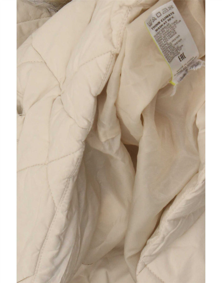 Marks & Spencer Veste matelassée à capuche pour femme UK 12 Polyester blanc moyen