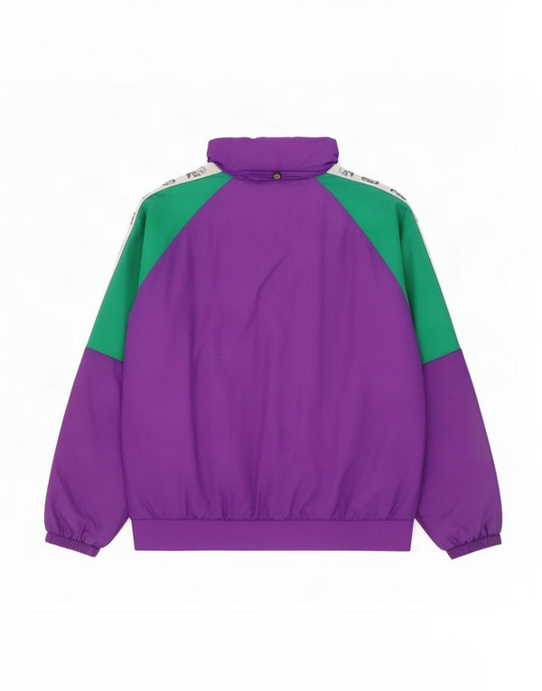 Brugi Veste de survêtement à capuche graphique pour homme, taille L, violet, color block