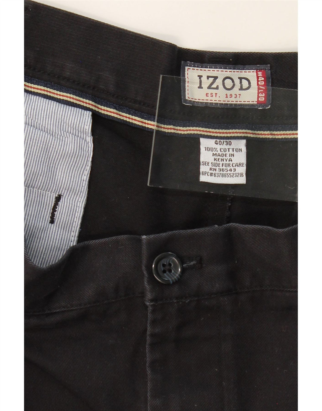 IZOD Mens Pegged Chino Trousers W40 L30 Black Cotton Vintage Izod and Second-Hand Izod from Messina Hembry 