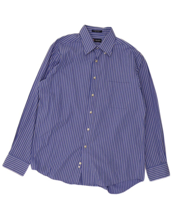 Chaps Herreskjorte str. 16 Large Blue Pinstripe Cotton