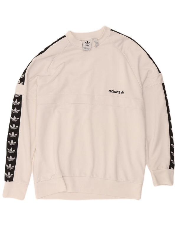 Adidas Hombre Sudadera Estampada Jersey Grande Blanco Colorblock Poliéster