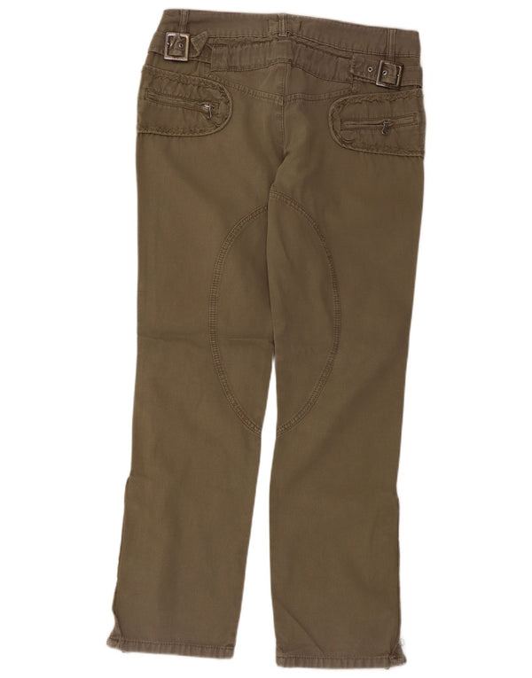 Liu Jo Womens Straight Casual Trousers W32 L31 Khaki Cotton