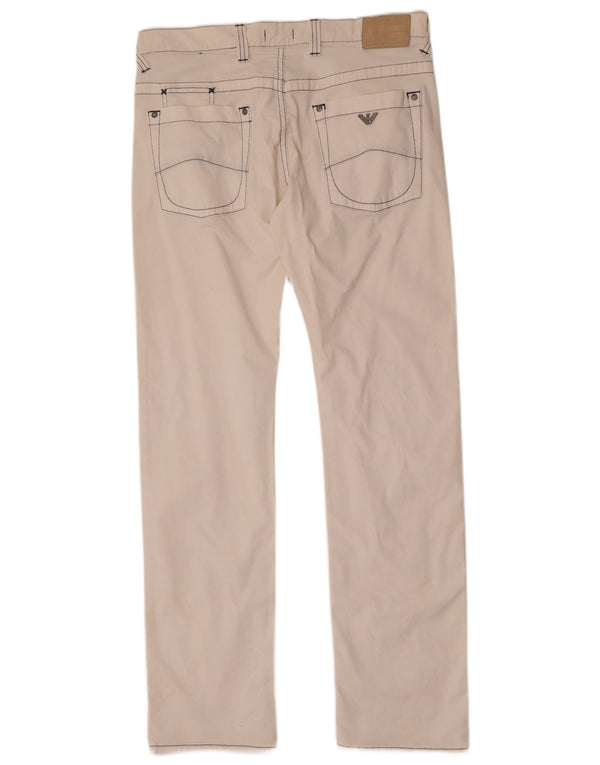 Armani Jeans Mens Straight Casual Trousers W34 L34 White