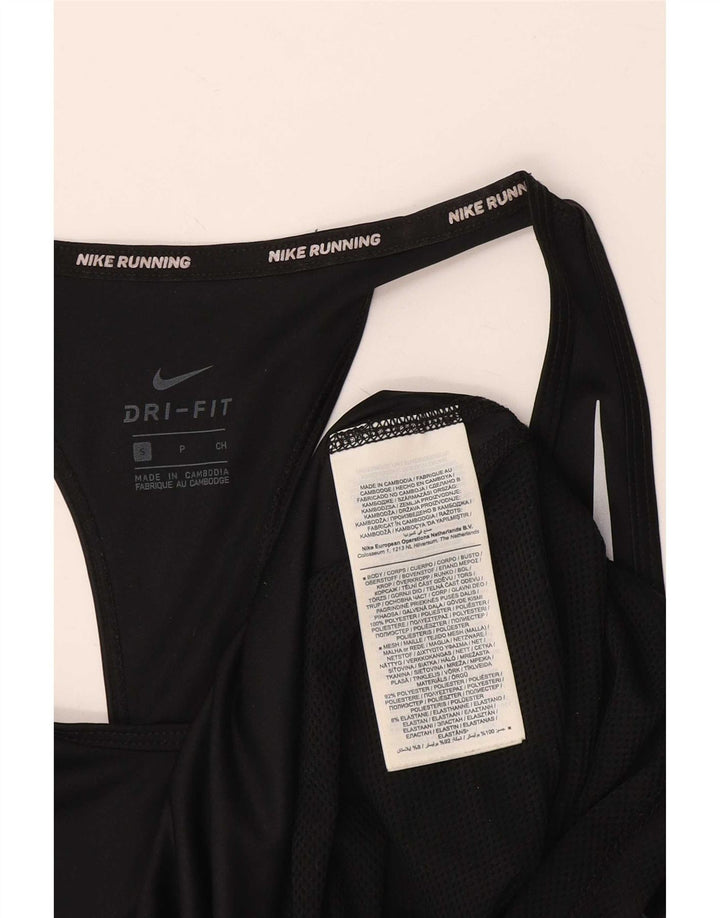 Nike Dame Dri Fit Vest Top UK 10 Small Black Polyester