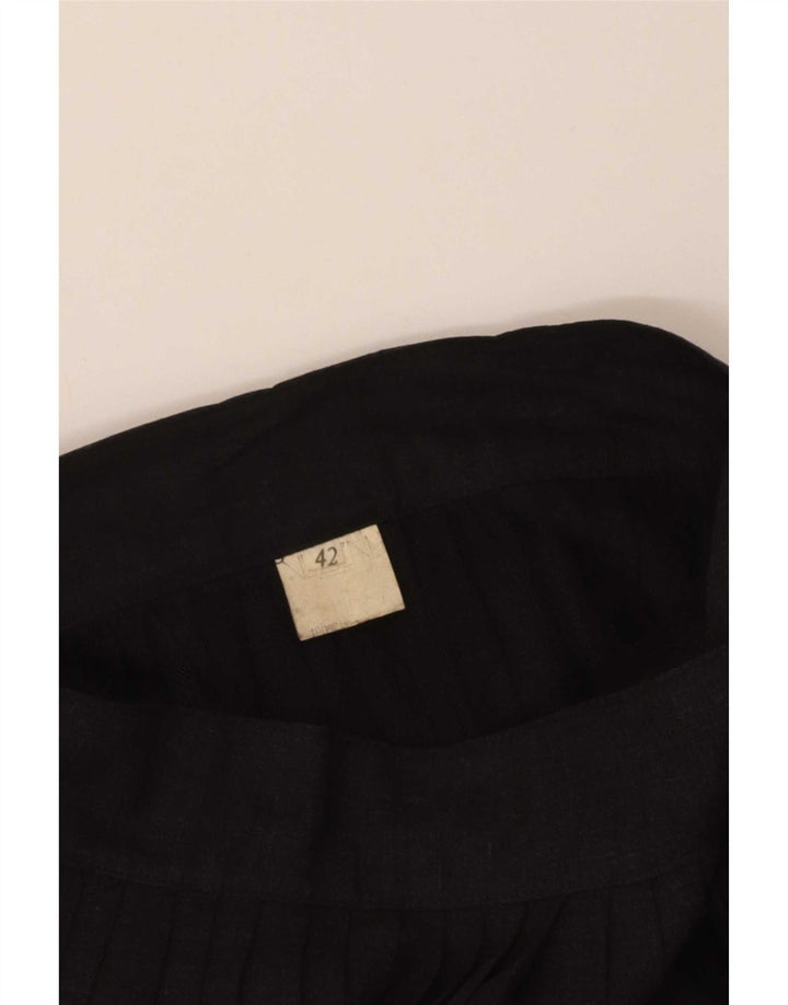 Vintage Damen Faltenrock IT 42 Medium W26 Schwarz