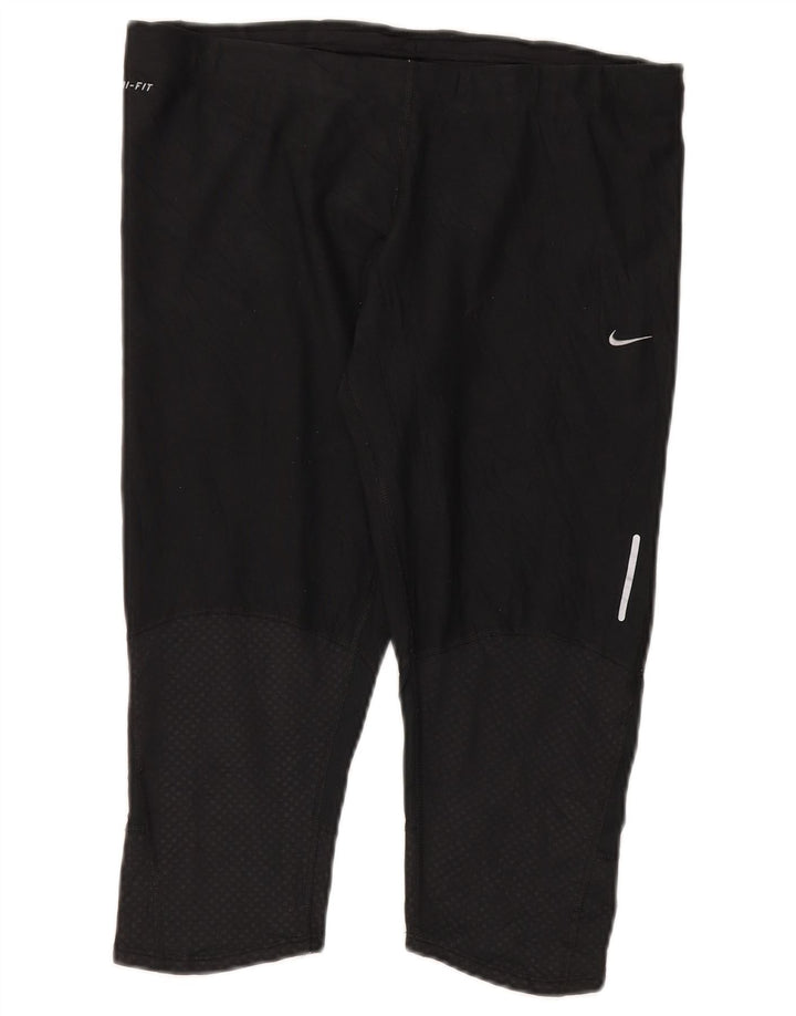 Nike Womens Dri Fit Capri Leggings UK 18 XL  Black Polyester