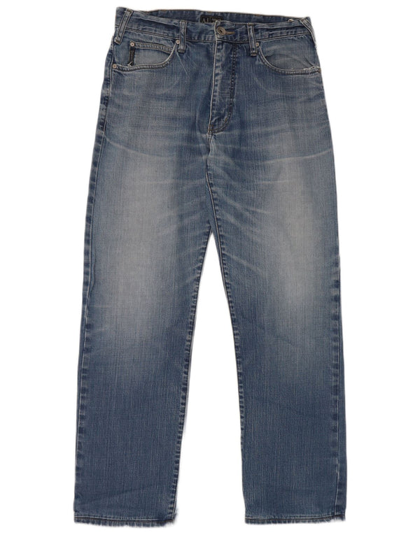Armani Mens Straight Jeans W32 L31 Blue Cotton
