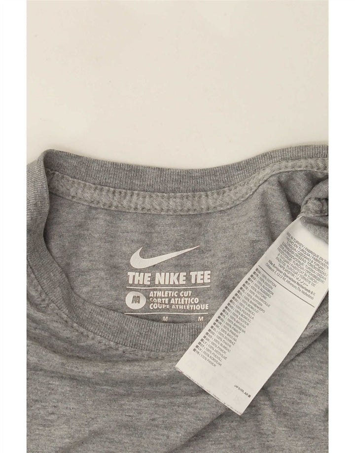 Nike Mens Athletic Cut Graphic T-Shirt Top Medium Grey Cotton