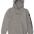 Maglione con cappuccio grafico da uomo CHAMPION in cotone grigio medio