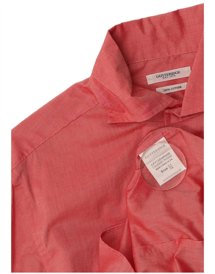 GUTTERIDGE Mens Shirt Size 15/ 38 Medium Red Cotton