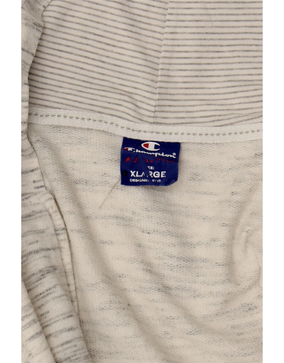 CHAMPION Mens Zip Hoodie Sweater XL Grey Flecked Polyester Vintage Champion and Second-Hand Champion from Messina Hembry 
