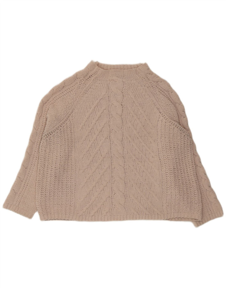 Marks & Spencer Dame Oversized Turtle Neck Jumper Sweater UK 18 XL Beige