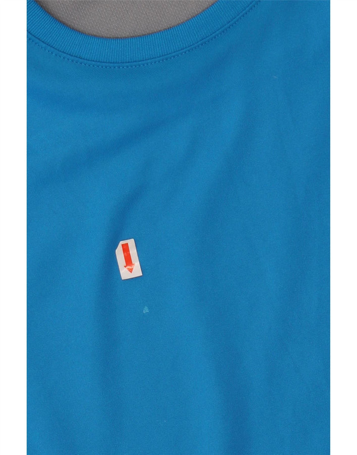 Adidas Mens T-Shirt Top Medium Blue Colourblock Polyester
