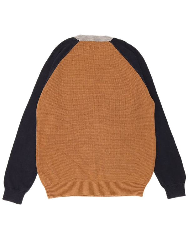 Jack Wills Herre Crew Neck Jumper Sweater Medium Brown Colourblock