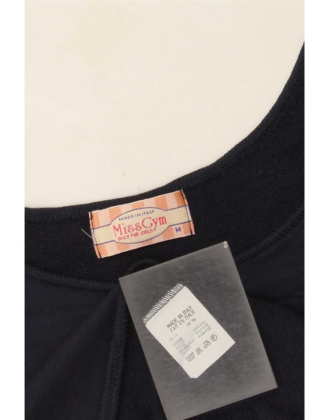 Vintage Womens Crop Vest Top UK 14 Medium Navy Blue Cotton