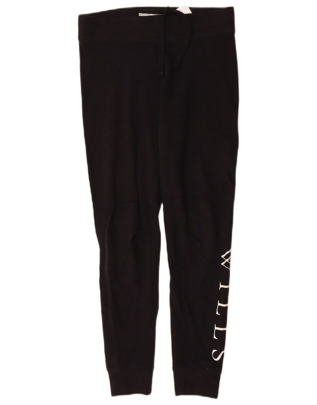 Jack Wills Womens Graphic Leggings UK 10 Small Black Cotton