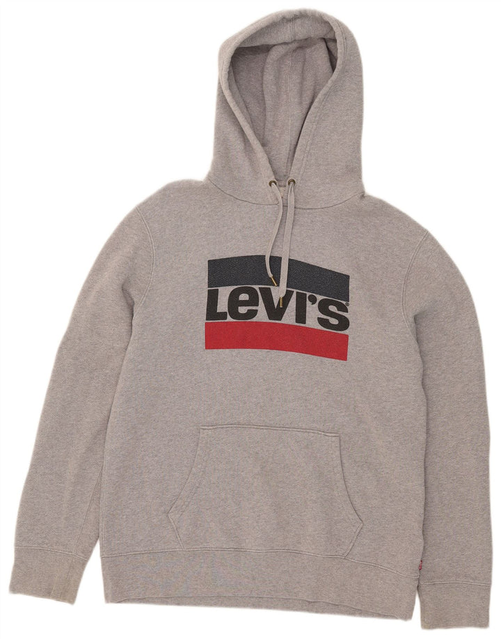 Levi's Grafisk hættetrøje til mænd, stor grå bomuld