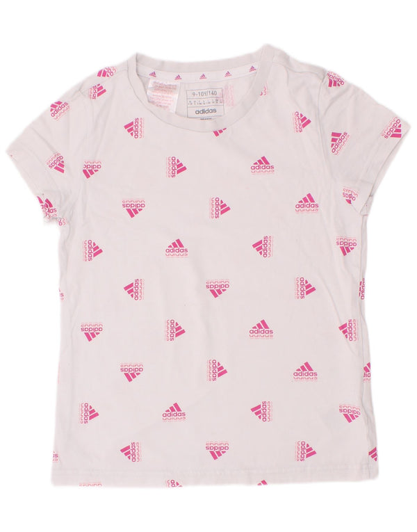 Adidas piger grafisk t-shirt top 9-10 år hvid bomuld