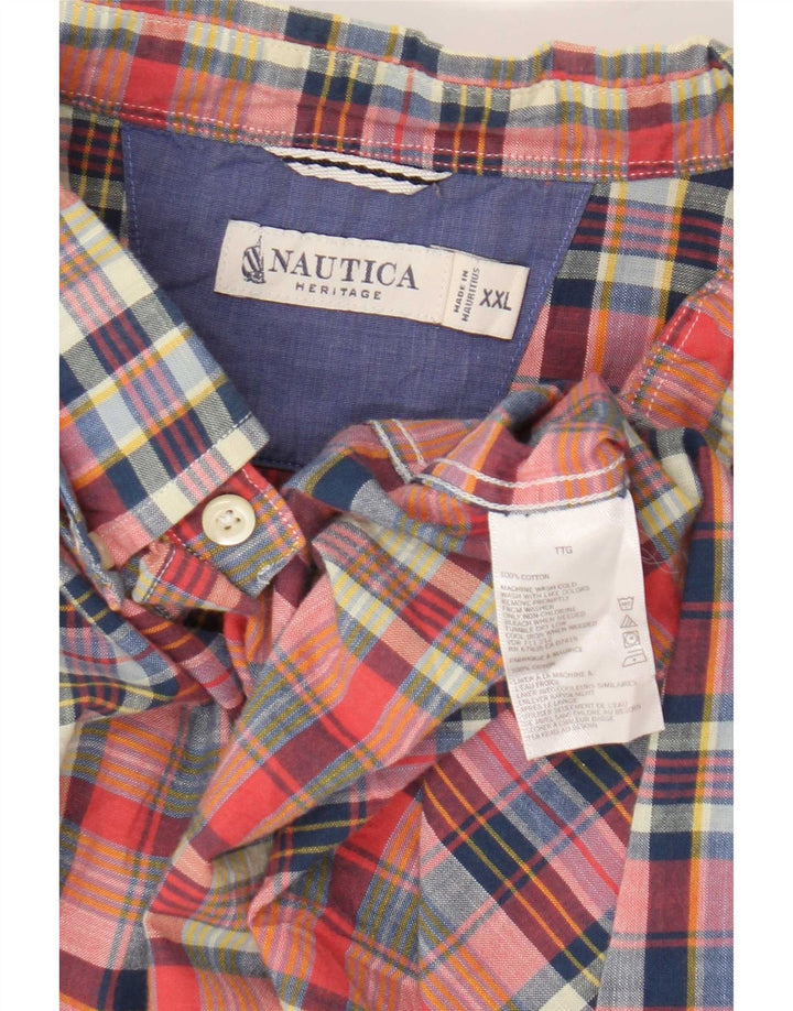 Nautica Mens Heritage Flannel Shirt 2XL Multicoloured Check Cotton