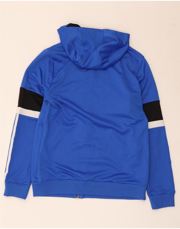 Suéter Adidas Menino Climalite Zip com capuz 13-14 anos Azul Colorblock