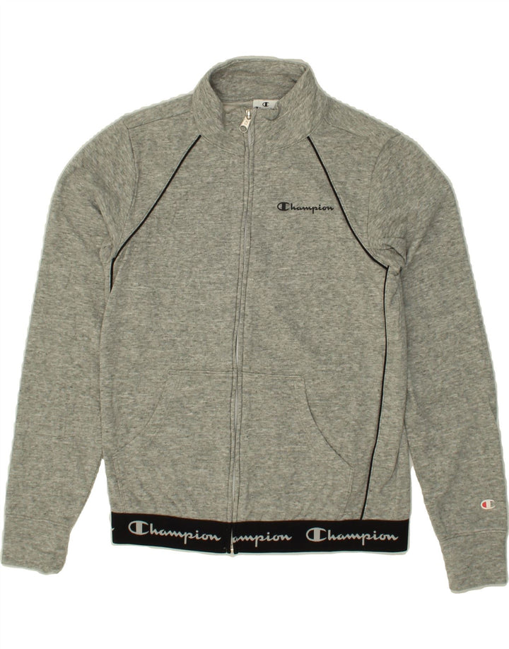CHAMPION Womens Graphic Tracksuit Top Jacket UK 10 Small Grey Cotton Vintage Champion and Second-Hand Champion from Messina Hembry 