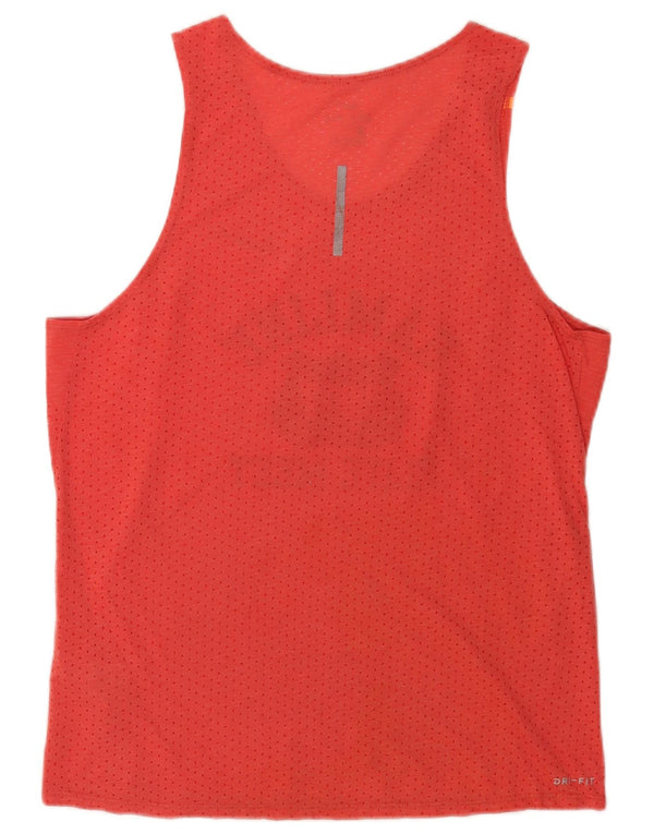 Top cu vestă grafică Nike Dri Fit pentru femei UK 14 Medium Red Poliester Sport