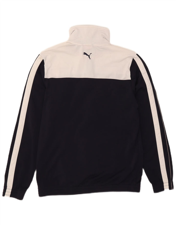 Puma Mens Tracksuit Top Jacket Medium Navy Blue Colourblock Polyester