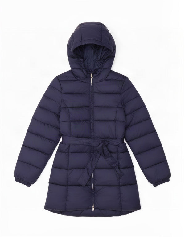 Cappotto imbottito con cappuccio per bambina Benetton 10-11 anni XL blu navy in poliammide