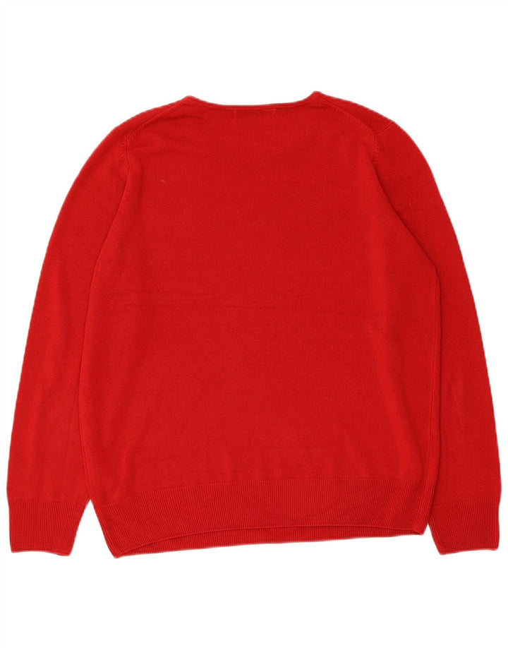 Marks & Spencer Dame sweater med rund hals DK 14 Medium Rød Akryl