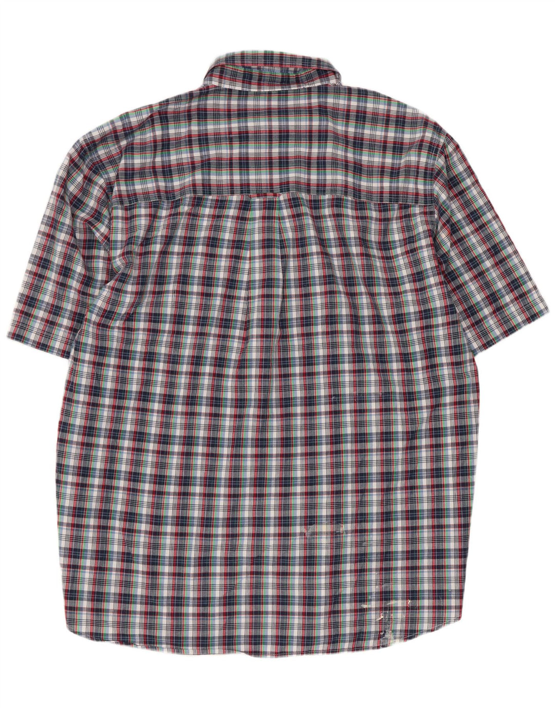 Chaps Mens Easy Care Short Sleeve Shirt 2XL Multicoloured Check Cotton