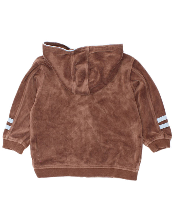 Felpa con cappuccio e zip in velour Puma da bambino, 18-24 mesi, color block marrone