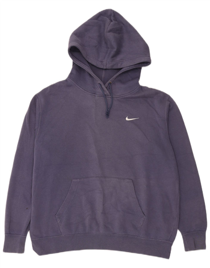 Nike Mens Hoodie Jumper Large Navy Blue Cotton