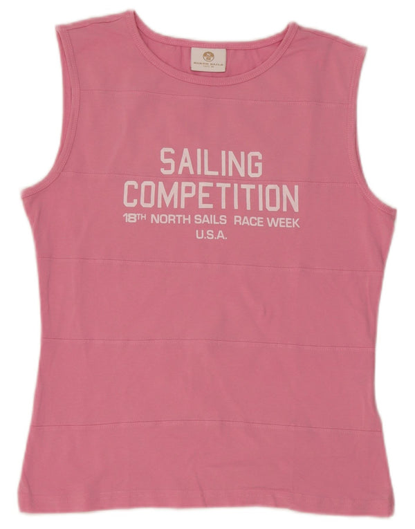 North Sails Γυναικείο Crop Graphic Vest Top UK 12 Medium Pink