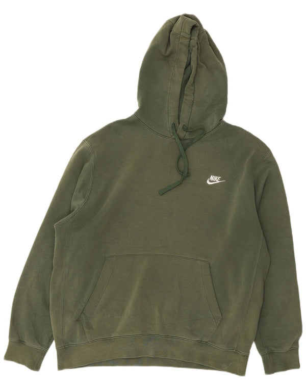 Nike Mens Hoodie Jumper Large Green Cotton