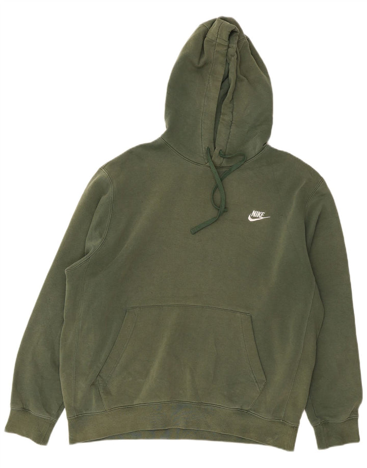 Nike Mens Hoodie Jumper Large Green Cotton